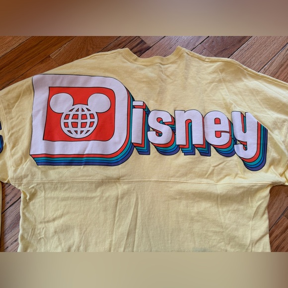 Disney Parks Walt Disney World Retro Logo Yellow Spirit Jersey Adult Size Small - Picture 2 of 13